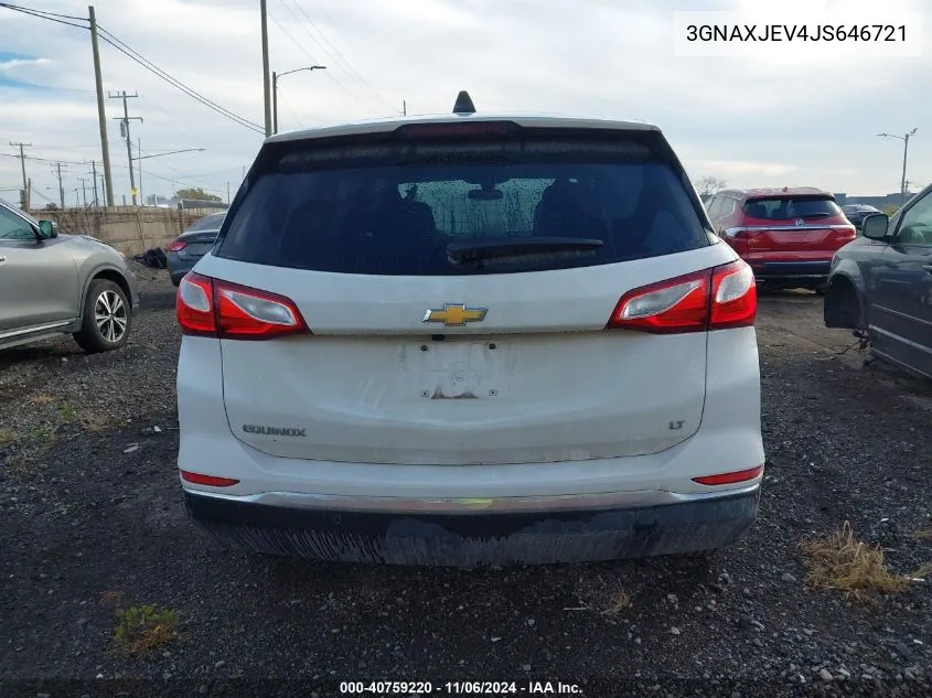 2018 Chevrolet Equinox Lt VIN: 3GNAXJEV4JS646721 Lot: 40759220