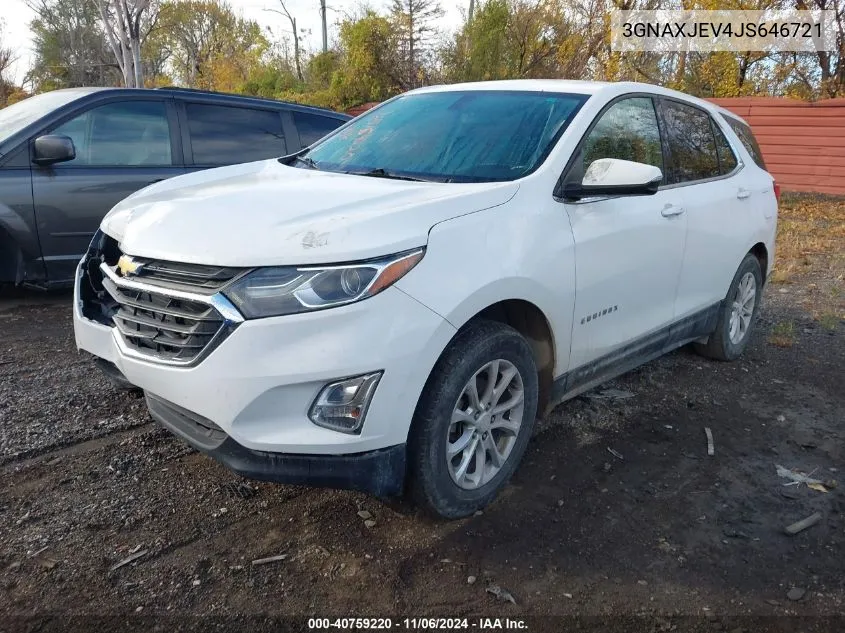 2018 Chevrolet Equinox Lt VIN: 3GNAXJEV4JS646721 Lot: 40759220