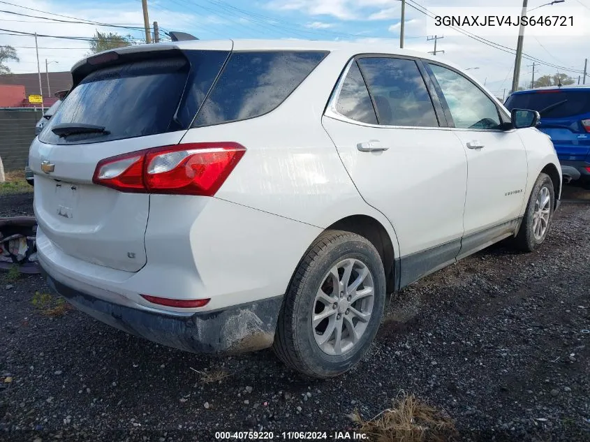 2018 Chevrolet Equinox Lt VIN: 3GNAXJEV4JS646721 Lot: 40759220