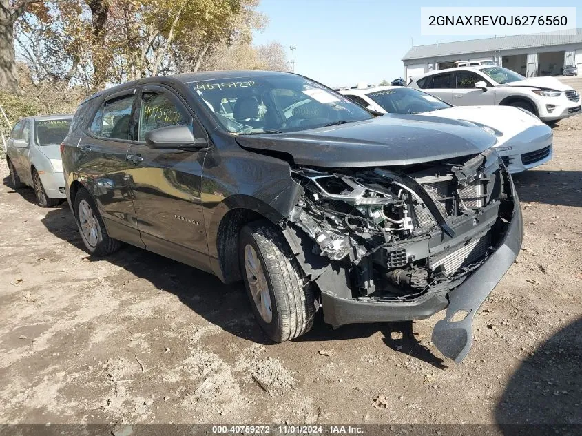 2018 Chevrolet Equinox Ls VIN: 2GNAXREV0J6276560 Lot: 40759272