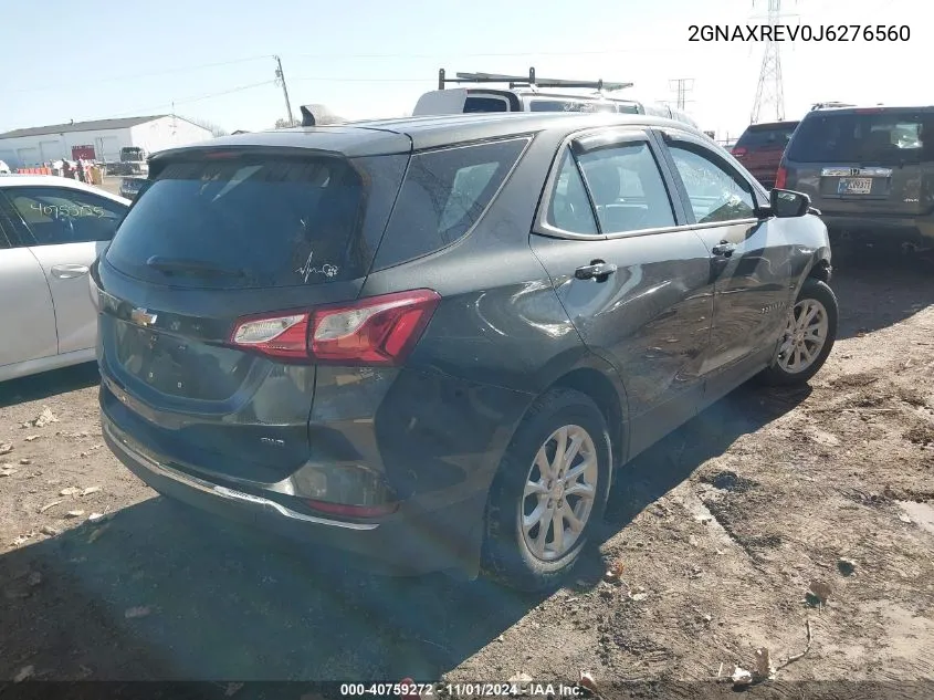 2018 Chevrolet Equinox Ls VIN: 2GNAXREV0J6276560 Lot: 40759272