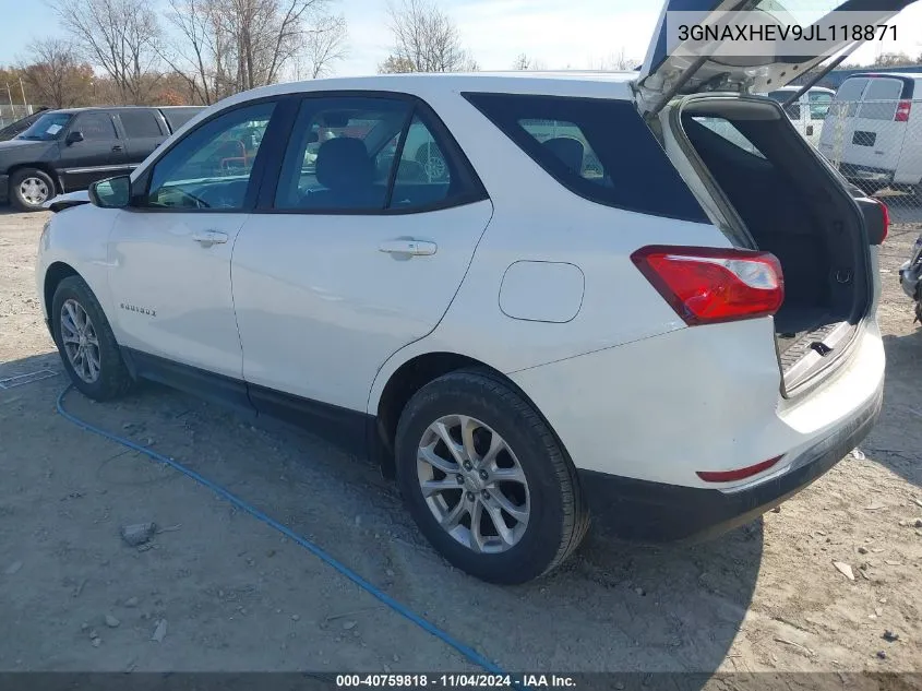 2018 Chevrolet Equinox Ls VIN: 3GNAXHEV9JL118871 Lot: 40759818