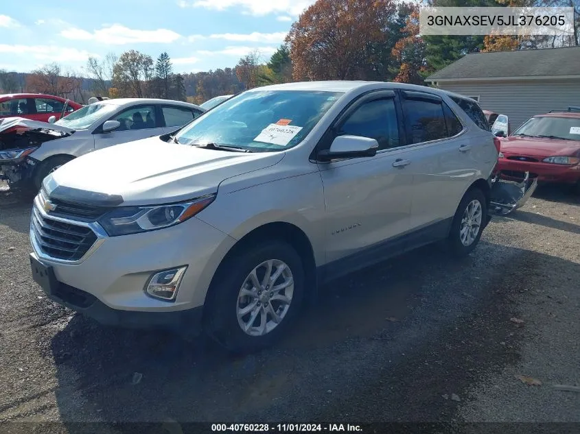 2018 Chevrolet Equinox Lt VIN: 3GNAXSEV5JL376205 Lot: 40760228