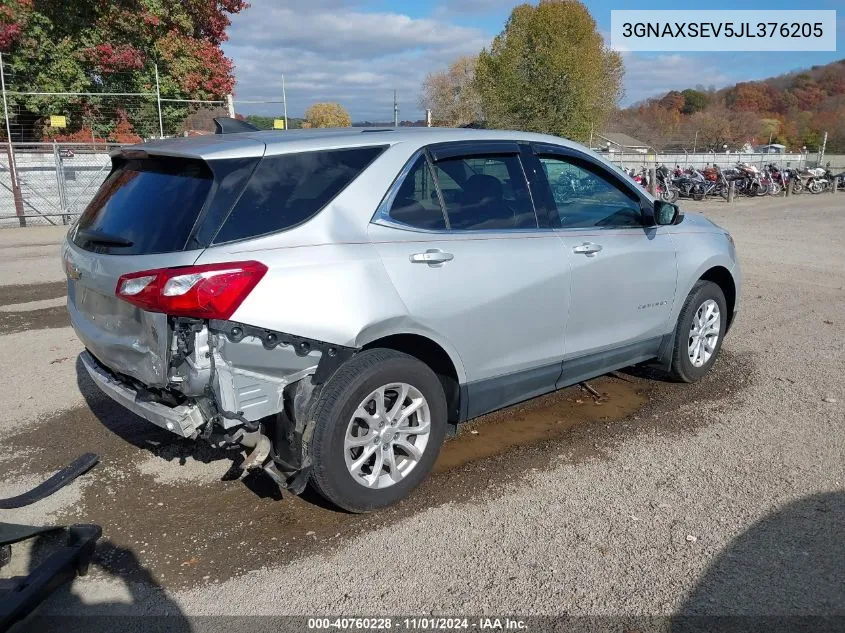 2018 Chevrolet Equinox Lt VIN: 3GNAXSEV5JL376205 Lot: 40760228