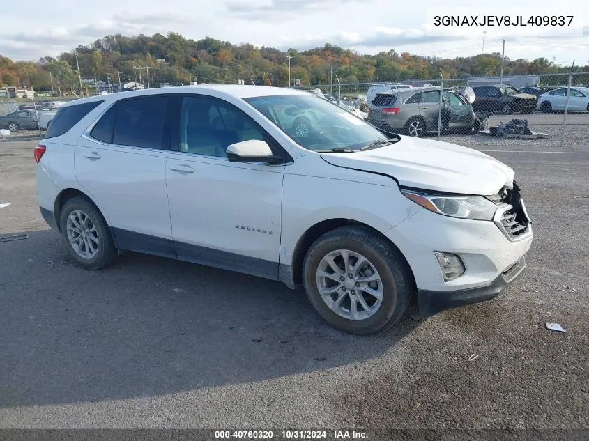 2018 Chevrolet Equinox Lt VIN: 3GNAXJEV8JL409837 Lot: 40760320