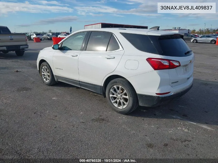 2018 Chevrolet Equinox Lt VIN: 3GNAXJEV8JL409837 Lot: 40760320