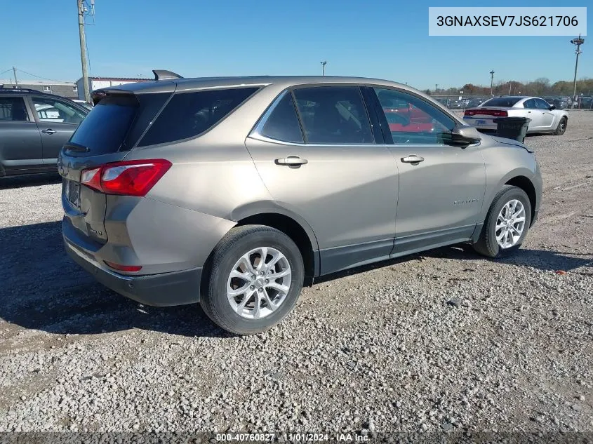 2018 Chevrolet Equinox Lt VIN: 3GNAXSEV7JS621706 Lot: 40760827