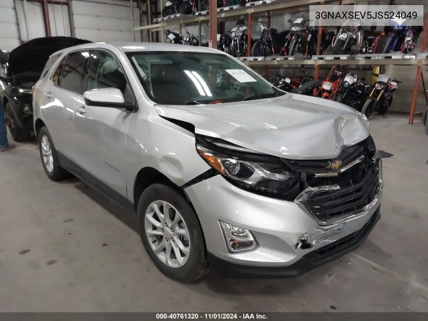 2018 Chevrolet Equinox Lt VIN: 3GNAXSEV5JS524049 Lot: 40761320