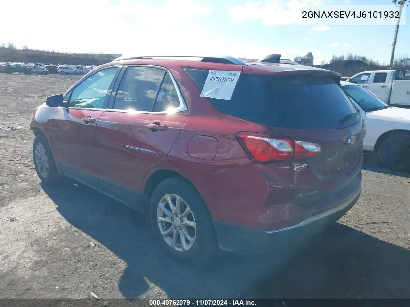 2018 Chevrolet Equinox Lt VIN: 2GNAXSEV4J6101932 Lot: 40762079