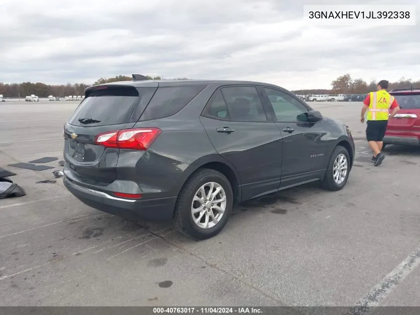 2018 Chevrolet Equinox Ls VIN: 3GNAXHEV1JL392338 Lot: 40763017