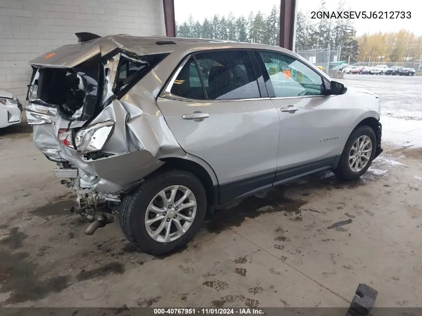 2018 Chevrolet Equinox Lt VIN: 2GNAXSEV5J6212733 Lot: 40767951