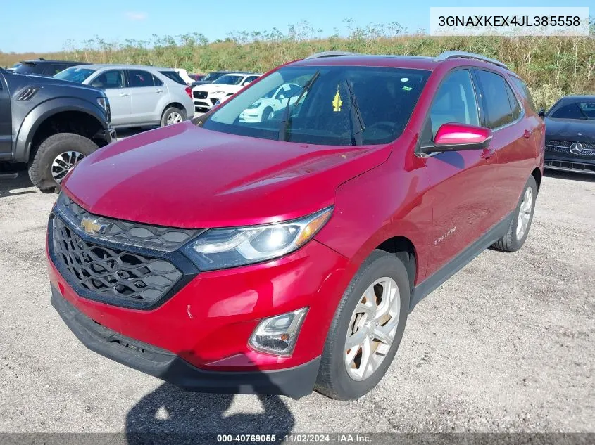 2018 Chevrolet Equinox Lt VIN: 3GNAXKEX4JL385558 Lot: 40769055