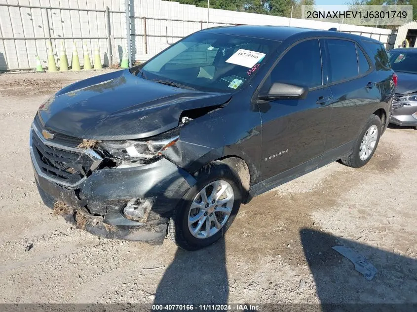 2018 Chevrolet Equinox Ls VIN: 2GNAXHEV1J6301749 Lot: 40770166