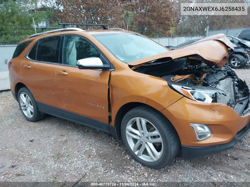 2018 Chevrolet Equinox Premier VIN: 2GNAXWEX6J6258435 Lot: 40770724