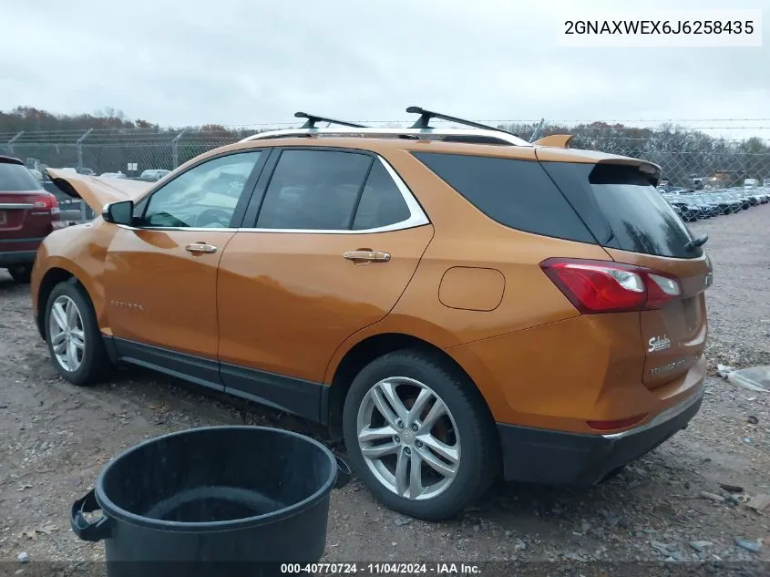 2018 Chevrolet Equinox Premier VIN: 2GNAXWEX6J6258435 Lot: 40770724