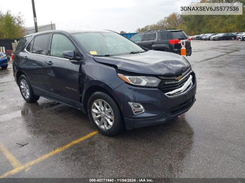 2018 Chevrolet Equinox Lt VIN: 3GNAXSEV6JS577536 Lot: 40771940