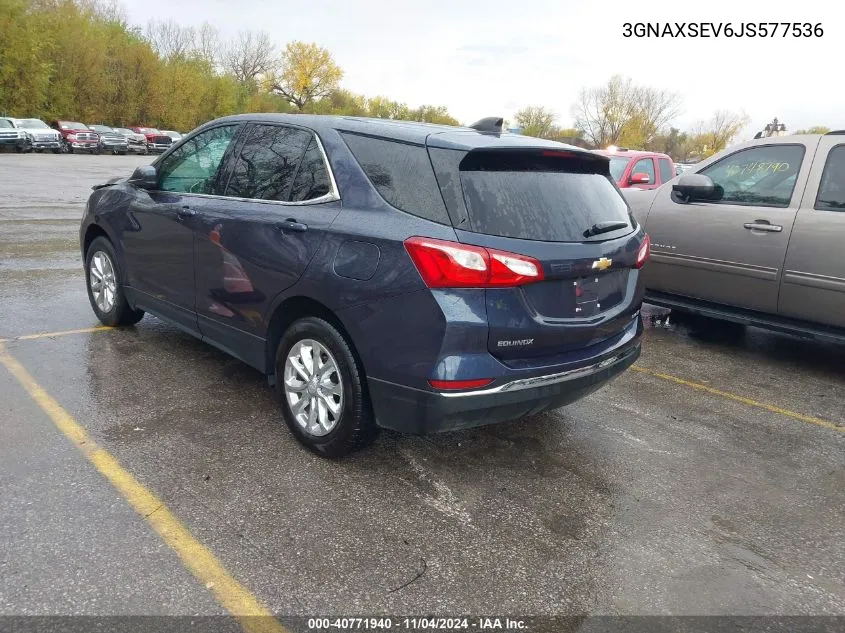 2018 Chevrolet Equinox Lt VIN: 3GNAXSEV6JS577536 Lot: 40771940