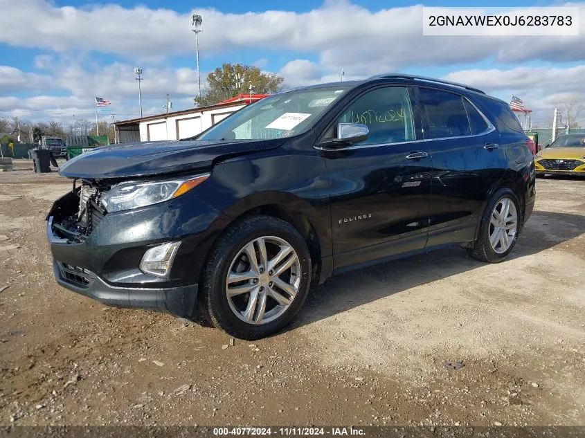 2018 Chevrolet Equinox Premier VIN: 2GNAXWEX0J6283783 Lot: 40772024