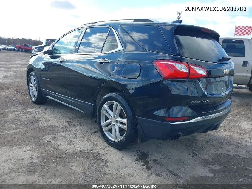 2018 Chevrolet Equinox Premier VIN: 2GNAXWEX0J6283783 Lot: 40772024