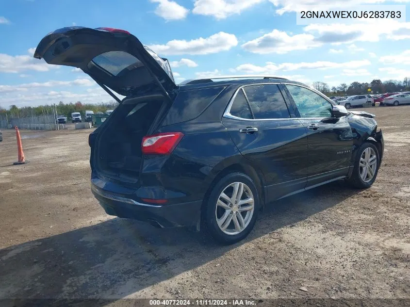 2018 Chevrolet Equinox Premier VIN: 2GNAXWEX0J6283783 Lot: 40772024