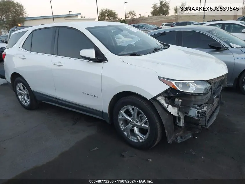 2018 Chevrolet Equinox Lt VIN: 3GNAXKEX6JS539645 Lot: 40772286