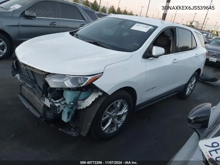 2018 Chevrolet Equinox Lt VIN: 3GNAXKEX6JS539645 Lot: 40772286