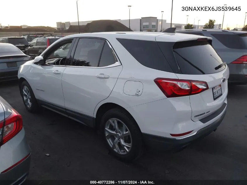 2018 Chevrolet Equinox Lt VIN: 3GNAXKEX6JS539645 Lot: 40772286