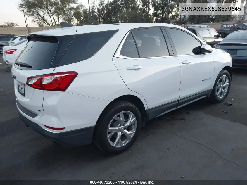 2018 Chevrolet Equinox Lt VIN: 3GNAXKEX6JS539645 Lot: 40772286