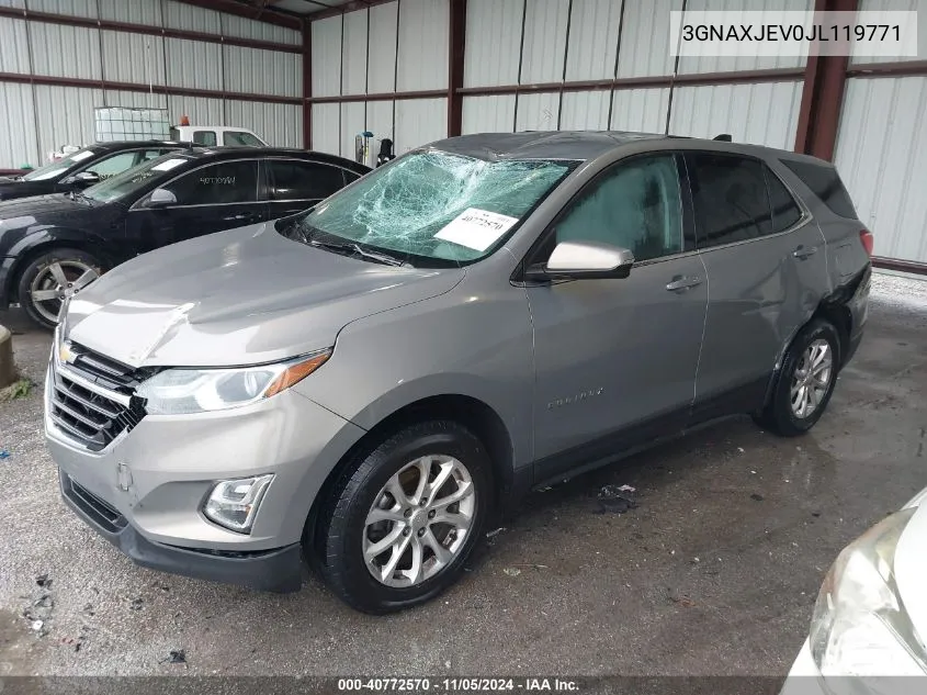 2018 Chevrolet Equinox Lt VIN: 3GNAXJEV0JL119771 Lot: 40772570