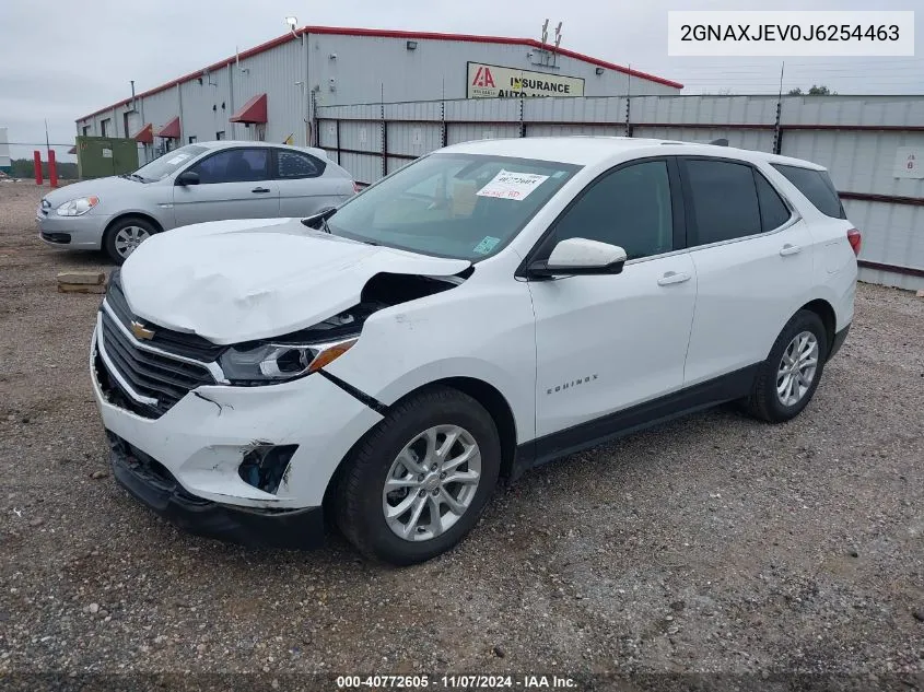 2018 Chevrolet Equinox Lt VIN: 2GNAXJEV0J6254463 Lot: 40772605