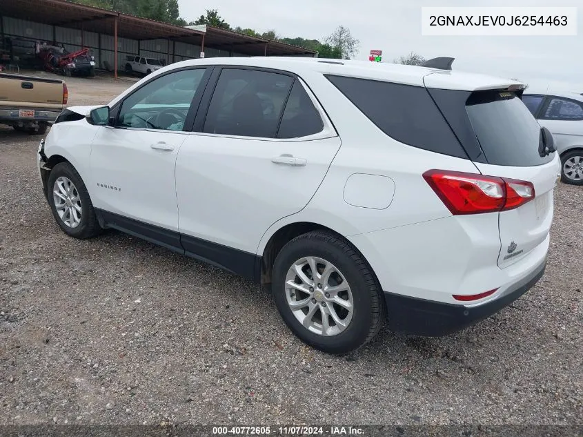 2018 Chevrolet Equinox Lt VIN: 2GNAXJEV0J6254463 Lot: 40772605