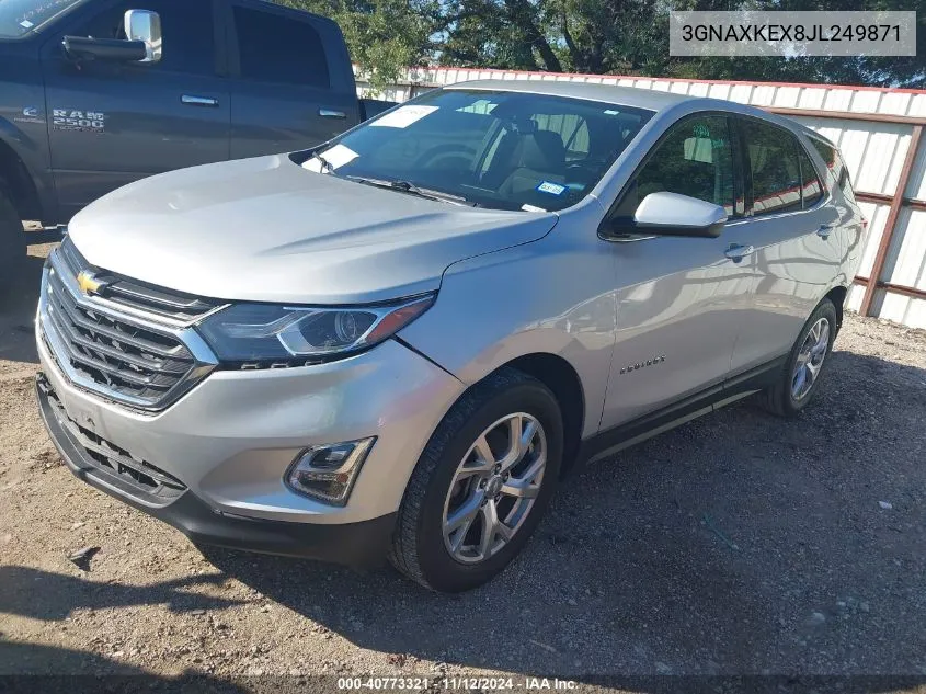 2018 Chevrolet Equinox Lt VIN: 3GNAXKEX8JL249871 Lot: 40773321