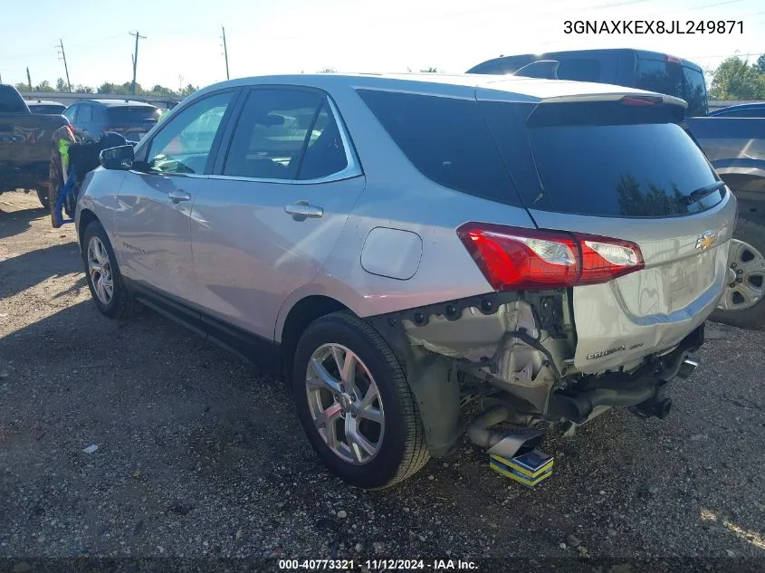 2018 Chevrolet Equinox Lt VIN: 3GNAXKEX8JL249871 Lot: 40773321