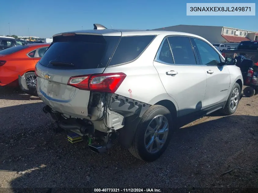 2018 Chevrolet Equinox Lt VIN: 3GNAXKEX8JL249871 Lot: 40773321