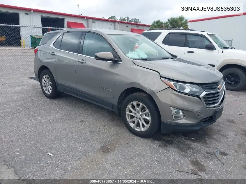 2018 Chevrolet Equinox Lt VIN: 3GNAXJEV8JS635303 Lot: 40773857