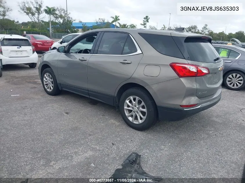 2018 Chevrolet Equinox Lt VIN: 3GNAXJEV8JS635303 Lot: 40773857