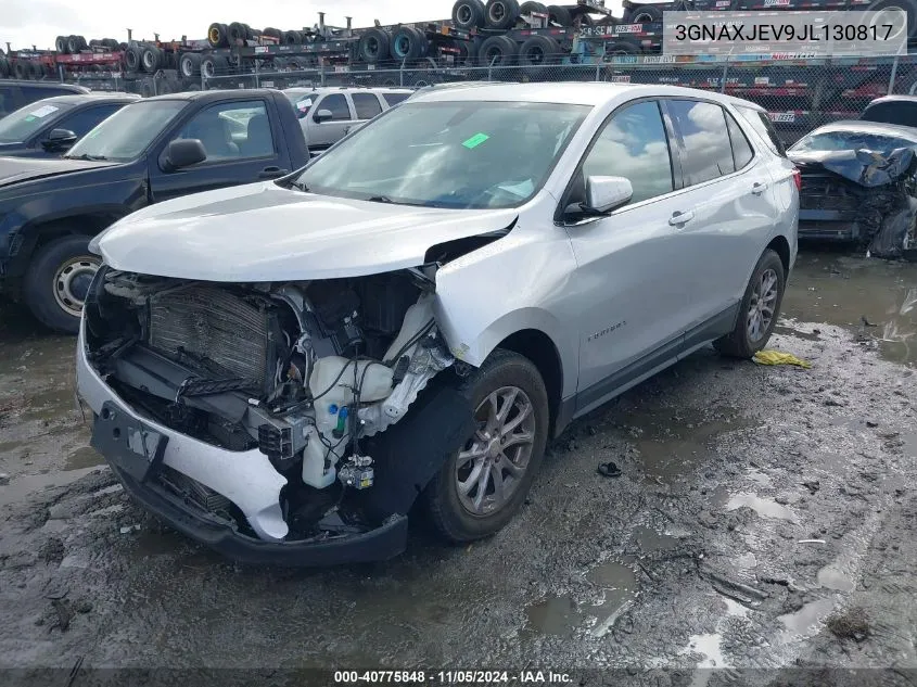 2018 Chevrolet Equinox Lt VIN: 3GNAXJEV9JL130817 Lot: 40775848