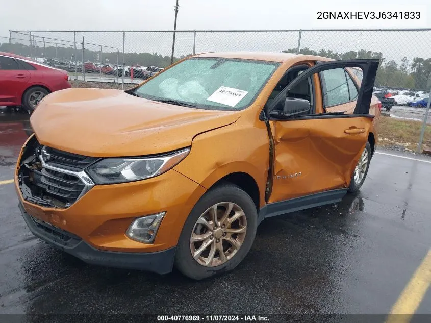 2018 Chevrolet Equinox Ls VIN: 2GNAXHEV3J6341833 Lot: 40776969