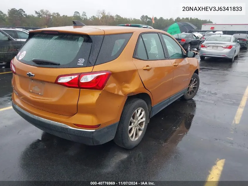 2018 Chevrolet Equinox Ls VIN: 2GNAXHEV3J6341833 Lot: 40776969