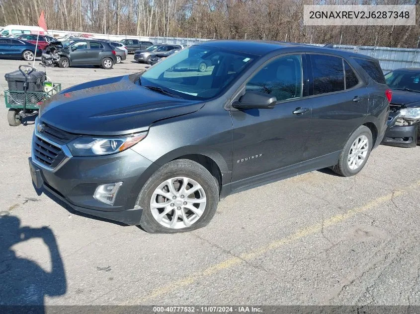 2018 Chevrolet Equinox Ls VIN: 2GNAXREV2J6287348 Lot: 40777532