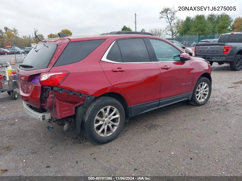 2018 Chevrolet Equinox Lt VIN: 2GNAXSEV1J6275005 Lot: 40781380