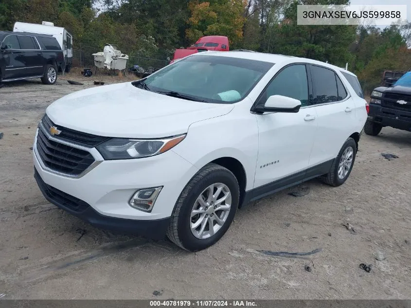 2018 Chevrolet Equinox Lt VIN: 3GNAXSEV6JS599858 Lot: 40781979