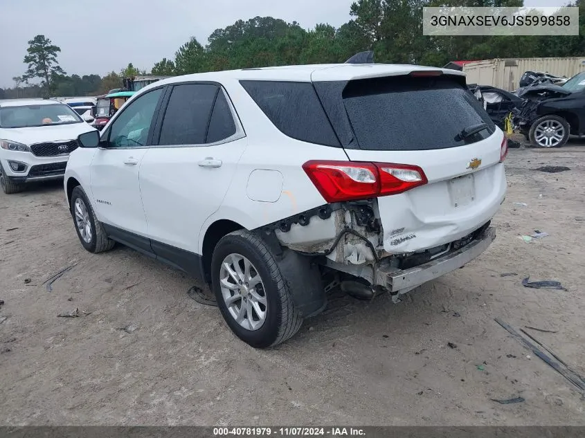 2018 Chevrolet Equinox Lt VIN: 3GNAXSEV6JS599858 Lot: 40781979