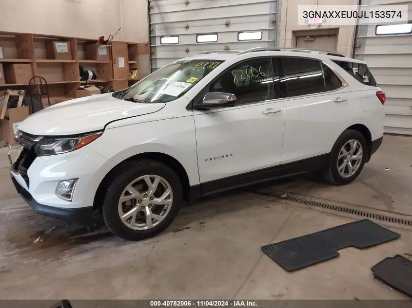 2018 Chevrolet Equinox Premier VIN: 3GNAXXEU0JL153574 Lot: 40782006