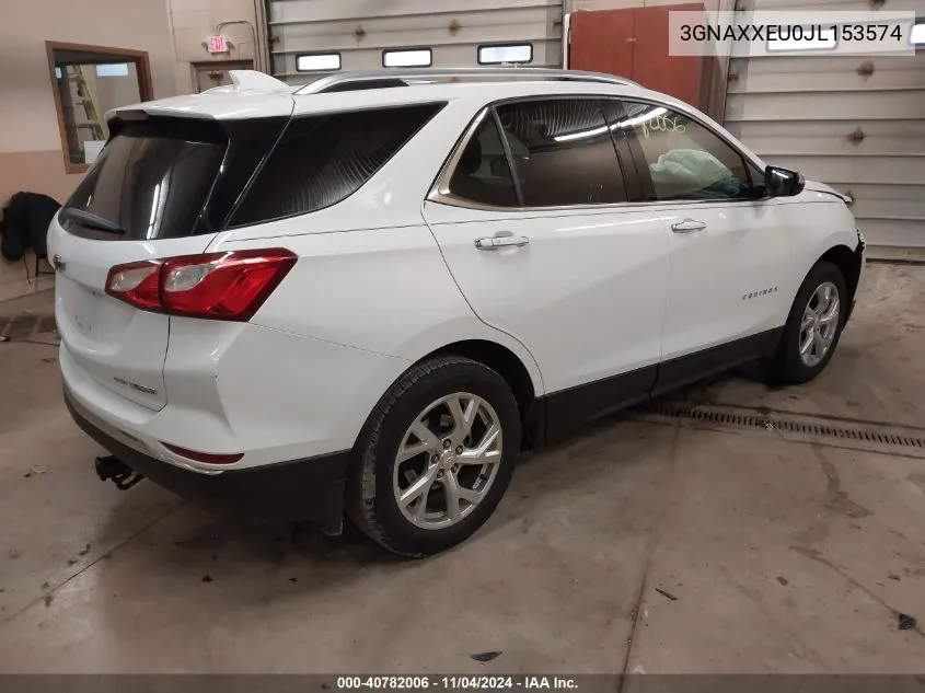 2018 Chevrolet Equinox Premier VIN: 3GNAXXEU0JL153574 Lot: 40782006