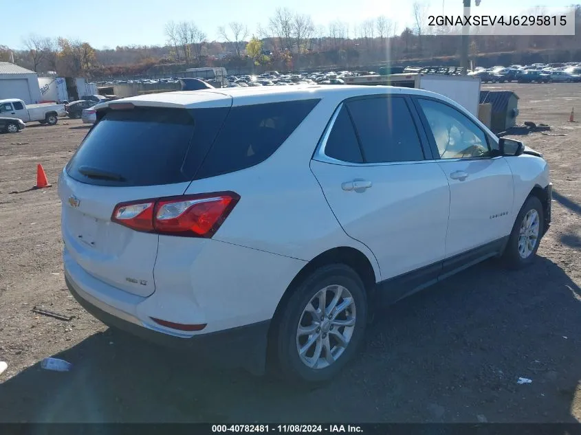 2018 Chevrolet Equinox Lt VIN: 2GNAXSEV4J6295815 Lot: 40782481