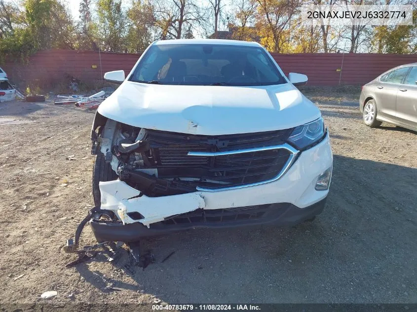 2018 Chevrolet Equinox Lt VIN: 2GNAXJEV2J6332774 Lot: 40783679