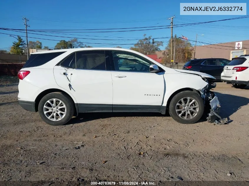 2018 Chevrolet Equinox Lt VIN: 2GNAXJEV2J6332774 Lot: 40783679