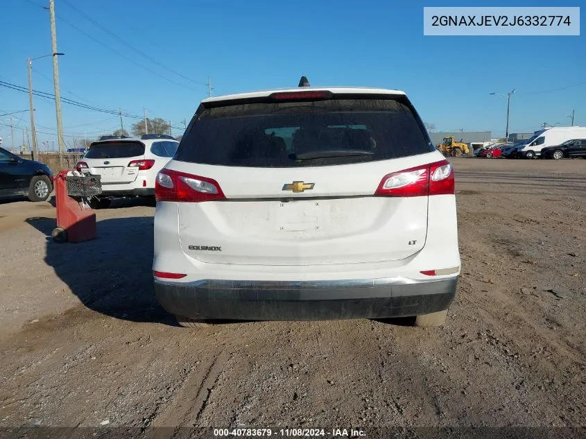 2018 Chevrolet Equinox Lt VIN: 2GNAXJEV2J6332774 Lot: 40783679