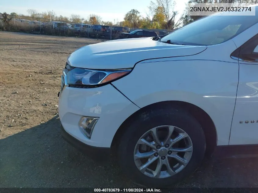 2018 Chevrolet Equinox Lt VIN: 2GNAXJEV2J6332774 Lot: 40783679